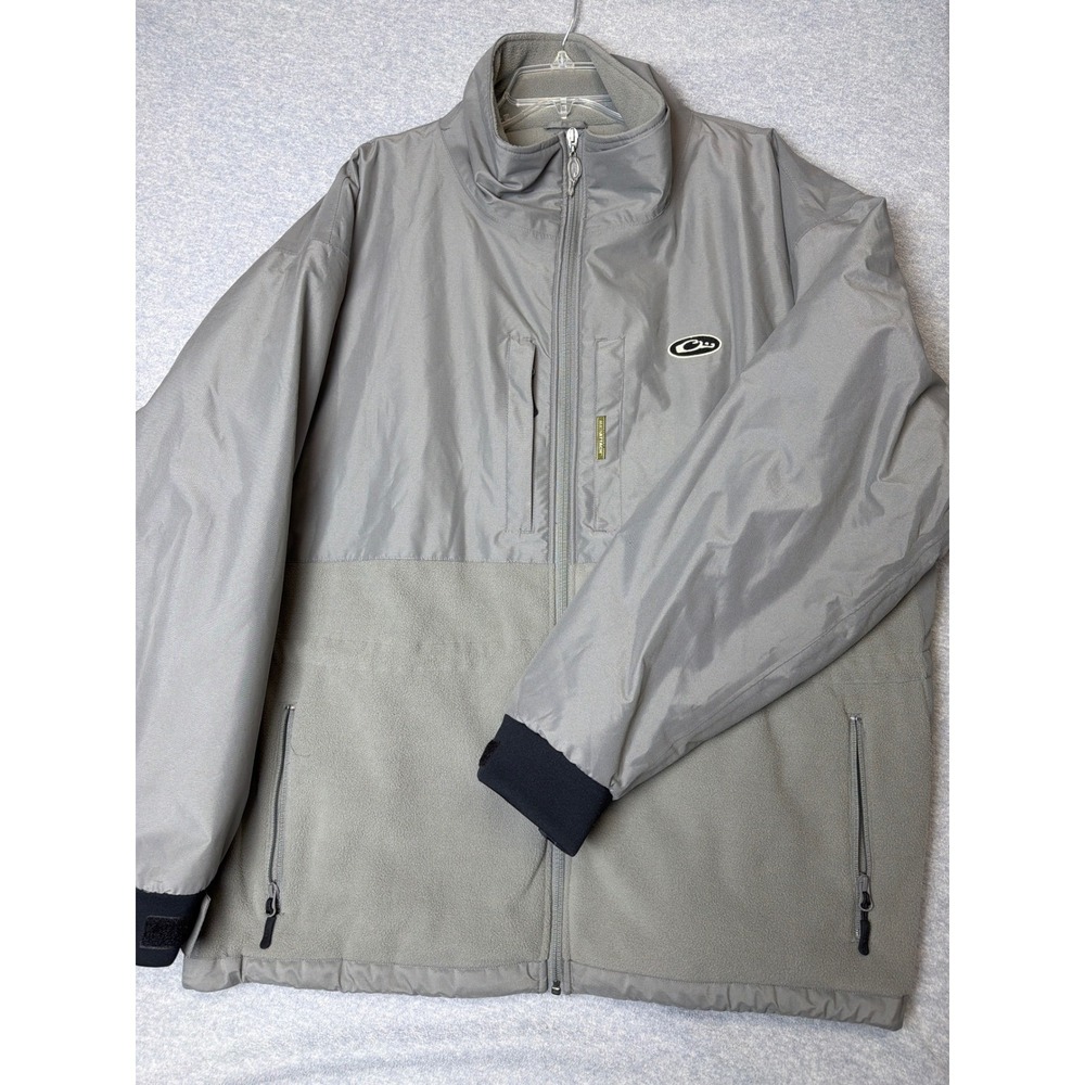 Drake Waterfowl Systems Mens 2XL Grey Full Zip Fleece Lined Jacket